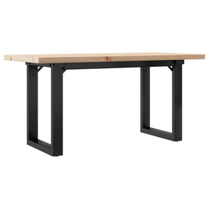 vidaXL Coffee Table O-Frame 90x40x45.5cm Solid Pine Wood & Steel
