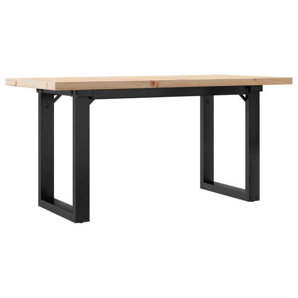 vidaXL Coffee Table O-Frame 90x40x45.5cm Solid Pine Wood & Steel
