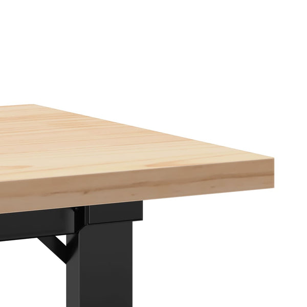 vidaXL Coffee Table O-Frame 90x40x45.5cm Solid Pine Wood & Steel