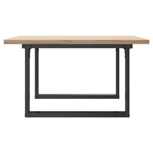vidaXL Coffee Table O-Legs 90x90x45.5 cm Solid Pine Wood & Steel