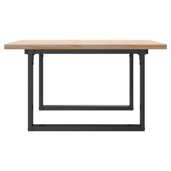 vidaXL Coffee Table O-Legs 90x90x45.5 cm Solid Pine Wood & Steel