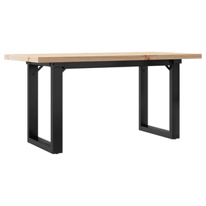 vidaXL Coffee Table O-Leg 100x50x45.5 cm Solid Pine Wood Steel