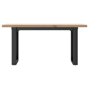 vidaXL Coffee Table O-Leg 100x50x45.5 cm Solid Pine Wood Steel
