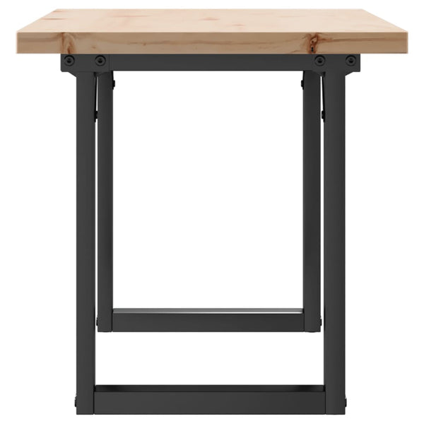 vidaXL Coffee Table O-Leg 100x50x45.5 cm Solid Pine Wood Steel