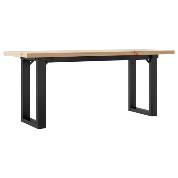 vidaXL Coffee Table O-Legs 110x40x45.5 cm Solid Pine Wood Steel