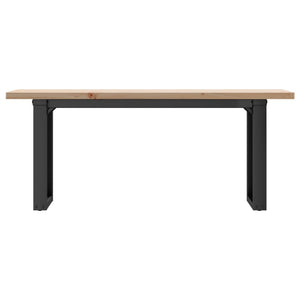 vidaXL Coffee Table O-Legs 110x40x45.5 cm Solid Pine Wood Steel
