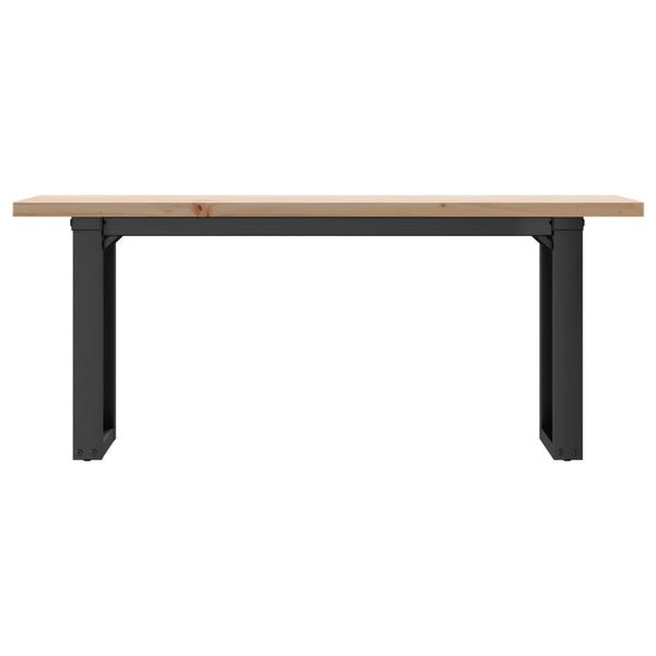 vidaXL Coffee Table O-Legs 110x40x45.5 cm Solid Pine Wood Steel