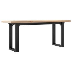 vidaXL Coffee Table O-Legs 110x40x45.5 cm Solid Pine Wood Steel