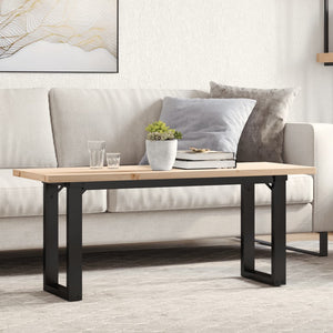 vidaXL Coffee Table O-Legs 110x40x45.5 cm Solid Pine Wood Steel
