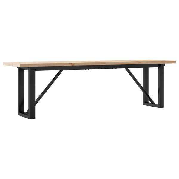 vidaXL Coffee Table O-Leg 160x40x45.5 cm Solid Pine Wood Steel