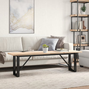 vidaXL Coffee Table O-Leg 160x40x45.5 cm Solid Pine Wood Steel