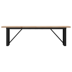 vidaXL Coffee Table O-Leg 160x40x45.5 cm Solid Pine Wood Steel