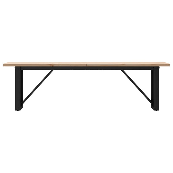 vidaXL Coffee Table O-Leg 160x40x45.5 cm Solid Pine Wood Steel