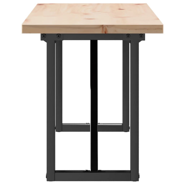vidaXL Coffee Table O-Leg 160x40x45.5 cm Solid Pine Wood Steel