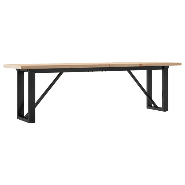 vidaXL Coffee Table O-Leg 160x40x45.5 cm Solid Pine Wood Steel