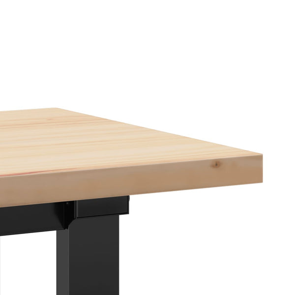 vidaXL Coffee Table O-Leg 160x40x45.5 cm Solid Pine Wood Steel