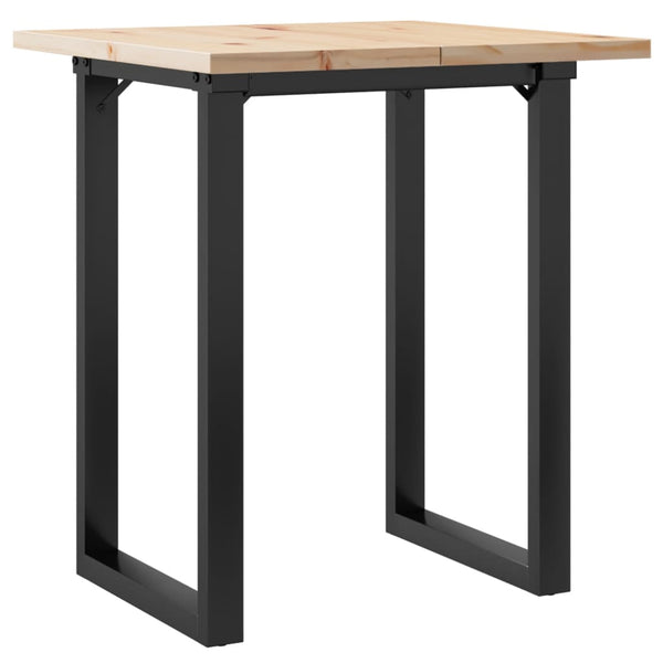 vidaXL Dining Table O-Leg 70x70x75.5 cm Solid Pine Wood & Steel