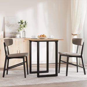vidaXL Dining Table O-Leg 70x70x75.5 cm Solid Pine Wood & Steel