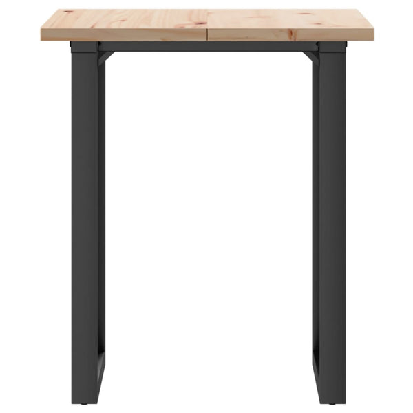 vidaXL Dining Table O-Leg 70x70x75.5 cm Solid Pine Wood & Steel