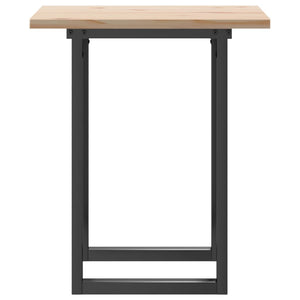 vidaXL Dining Table O-Leg 70x70x75.5 cm Solid Pine Wood & Steel