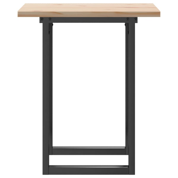vidaXL Dining Table O-Leg 70x70x75.5 cm Solid Pine Wood & Steel