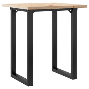 vidaXL Dining Table O-Leg 70x70x75.5 cm Solid Pine Wood & Steel