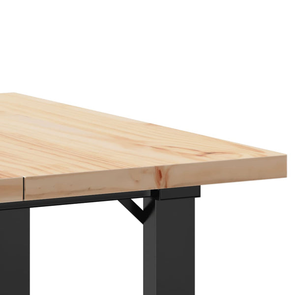 vidaXL Dining Table O-Leg 70x70x75.5 cm Solid Pine Wood & Steel