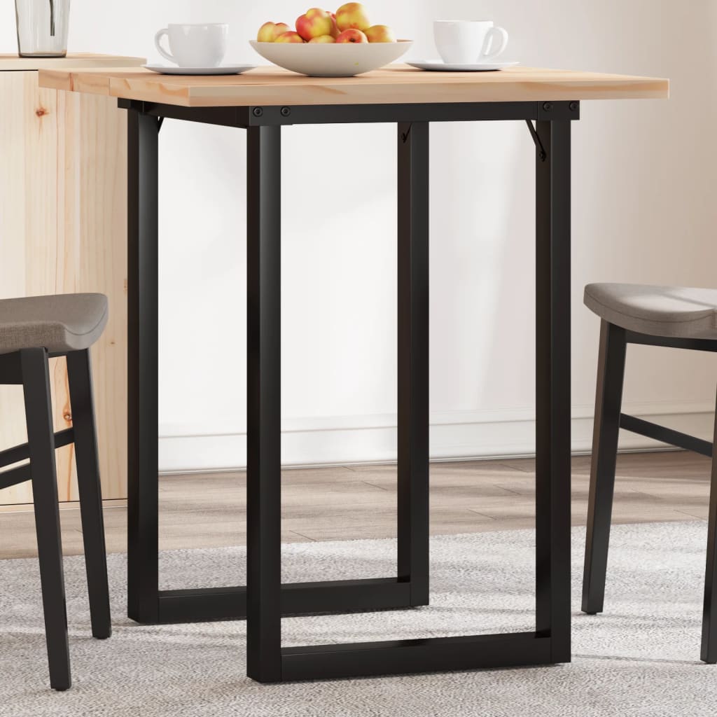 vidaXL Dining Table O-Leg 70x70x75.5 cm Solid Pine Wood & Steel