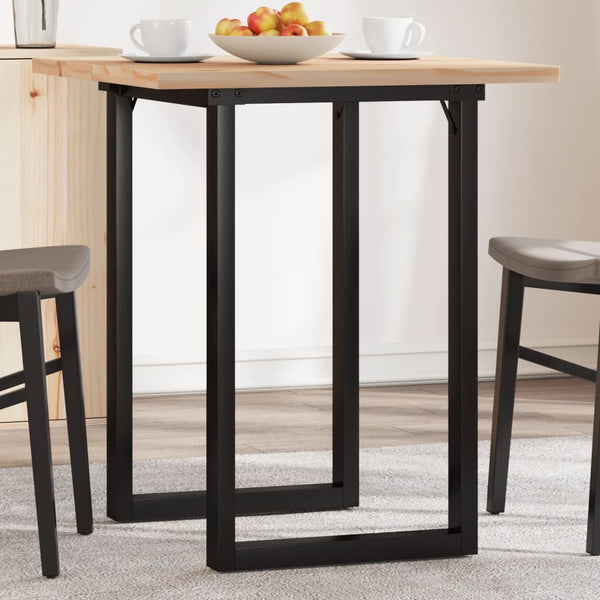 vidaXL Dining Table O-Leg 70x70x75.5 cm Solid Pine Wood & Steel