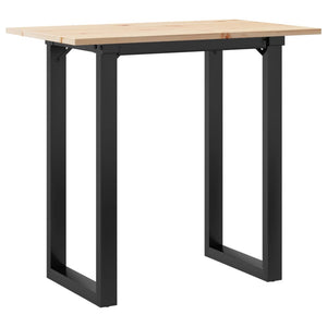 vidaXL Dining Table O-Legs 80x50x75.5 cm Solid Pine Wood & Steel