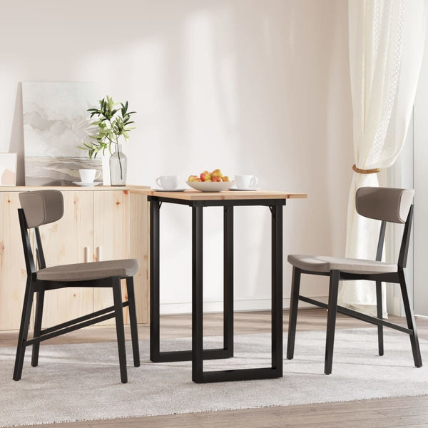 vidaXL Dining Table O-Legs 80x50x75.5 cm Solid Pine Wood & Steel