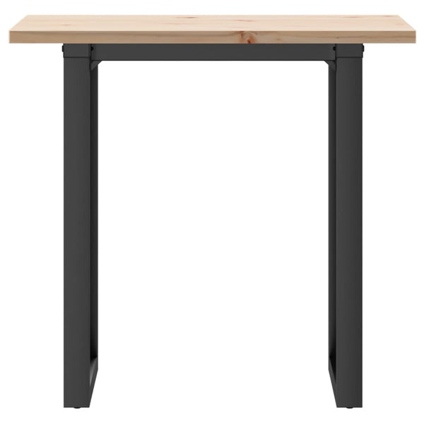 vidaXL Dining Table O-Legs 80x50x75.5 cm Solid Pine Wood & Steel
