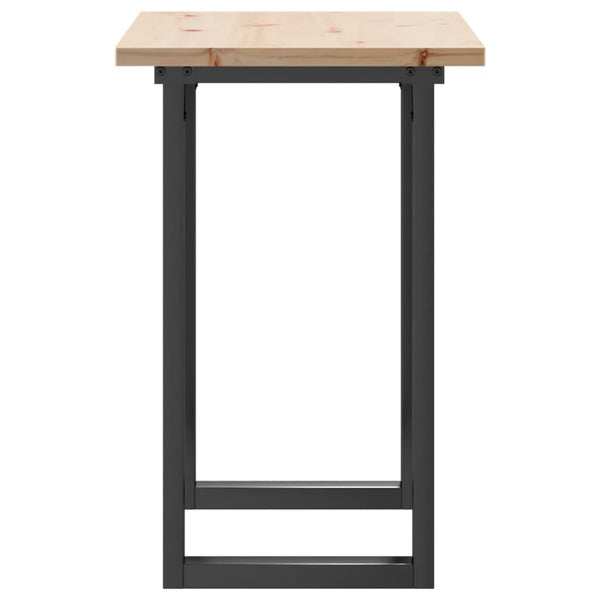 vidaXL Dining Table O-Legs 80x50x75.5 cm Solid Pine Wood & Steel