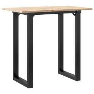 vidaXL Dining Table O-Legs 80x50x75.5 cm Solid Pine Wood & Steel