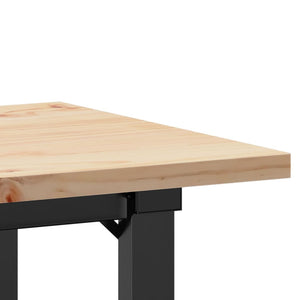 vidaXL Dining Table O-Legs 80x50x75.5 cm Solid Pine Wood & Steel