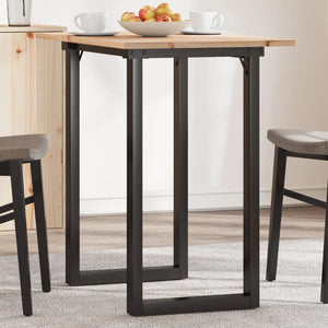 vidaXL Dining Table O-Legs 80x50x75.5 cm Solid Pine Wood & Steel