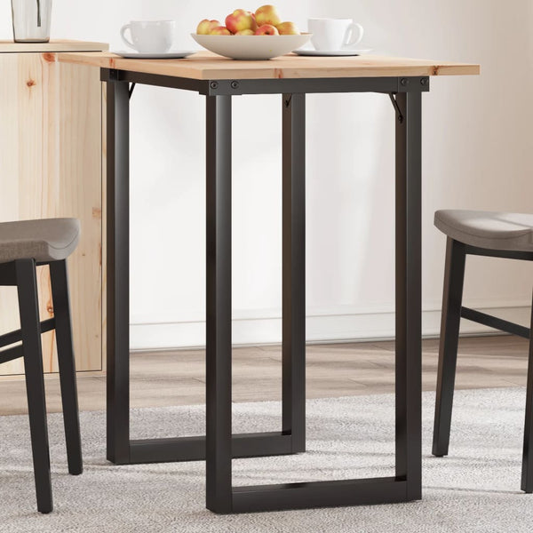 vidaXL Dining Table O-Legs 80x50x75.5 cm Solid Pine Wood & Steel