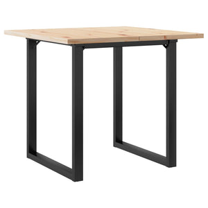 vidaXL Dining Table O-Legs 80x80x75.5 cm Solid Pine Wood & Steel