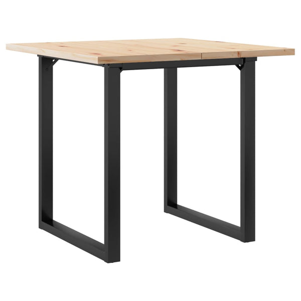 vidaXL Dining Table O-Legs 80x80x75.5 cm Solid Pine Wood & Steel