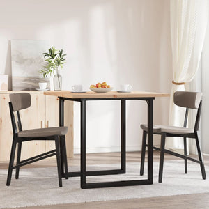 vidaXL Dining Table O-Legs 80x80x75.5 cm Solid Pine Wood & Steel
