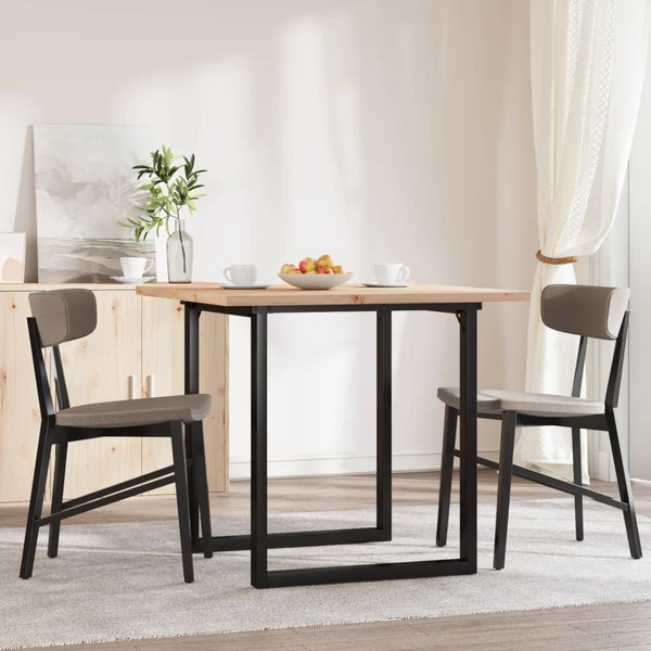 vidaXL Dining Table O-Legs 80x80x75.5 cm Solid Pine Wood & Steel