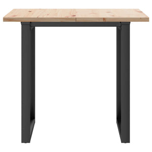 vidaXL Dining Table O-Legs 80x80x75.5 cm Solid Pine Wood & Steel