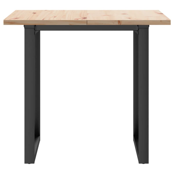 vidaXL Dining Table O-Legs 80x80x75.5 cm Solid Pine Wood & Steel