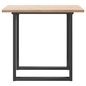 vidaXL Dining Table O-Legs 80x80x75.5 cm Solid Pine Wood & Steel
