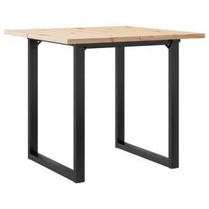vidaXL Dining Table O-Legs 80x80x75.5 cm Solid Pine Wood & Steel