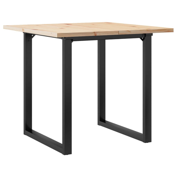 vidaXL Dining Table O-Legs 80x80x75.5 cm Solid Pine Wood & Steel