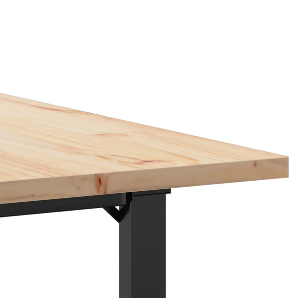 vidaXL Dining Table O-Legs 80x80x75.5 cm Solid Pine Wood & Steel