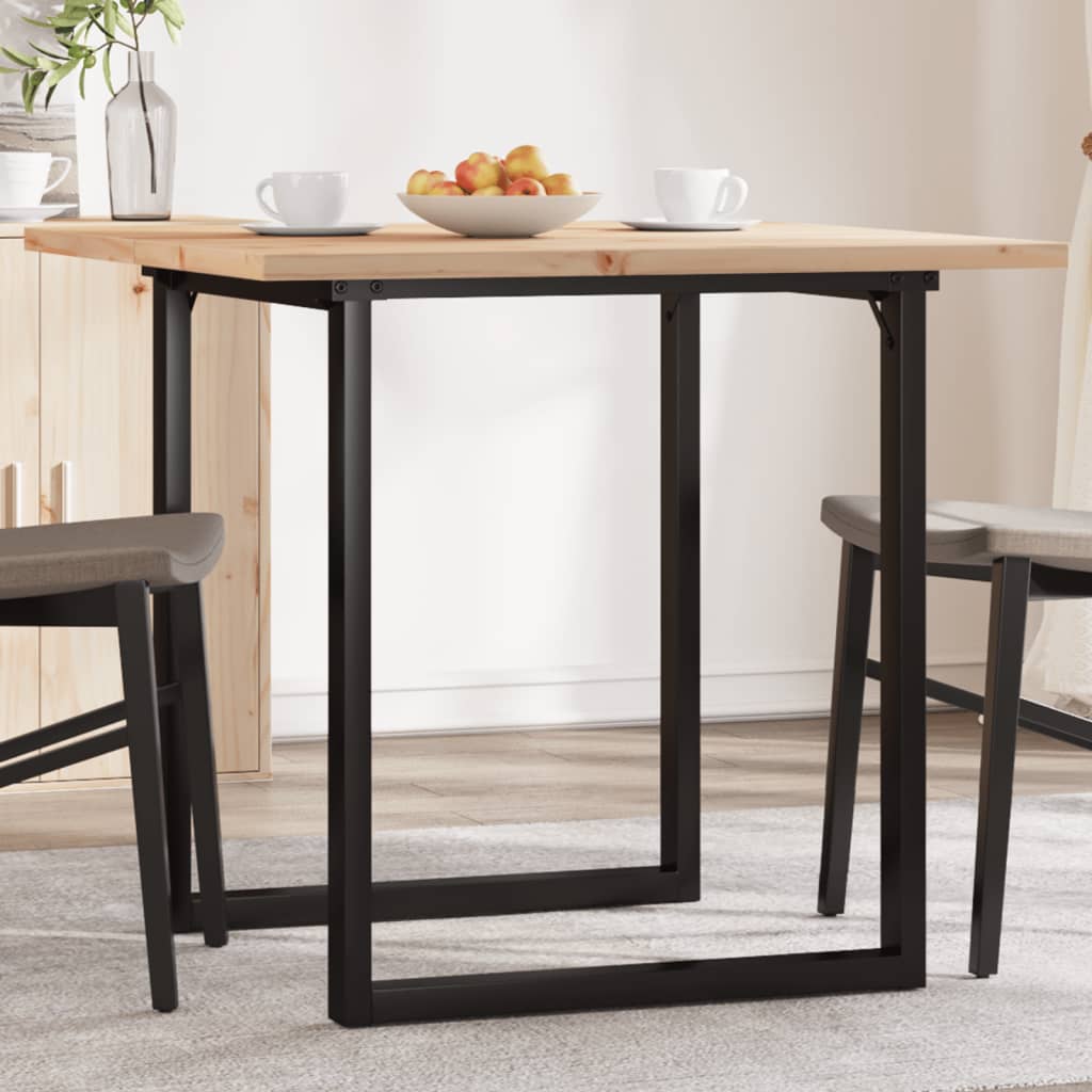 vidaXL Dining Table O-Legs 80x80x75.5 cm Solid Pine Wood & Steel