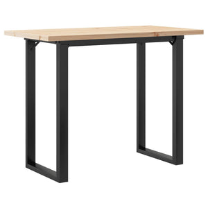 vidaXL Dining Table O-Frame 100x50x75.5 cm Solid Pine Wood & Steel