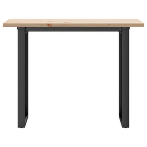 vidaXL Dining Table O-Frame 100x50x75.5 cm Solid Pine Wood & Steel